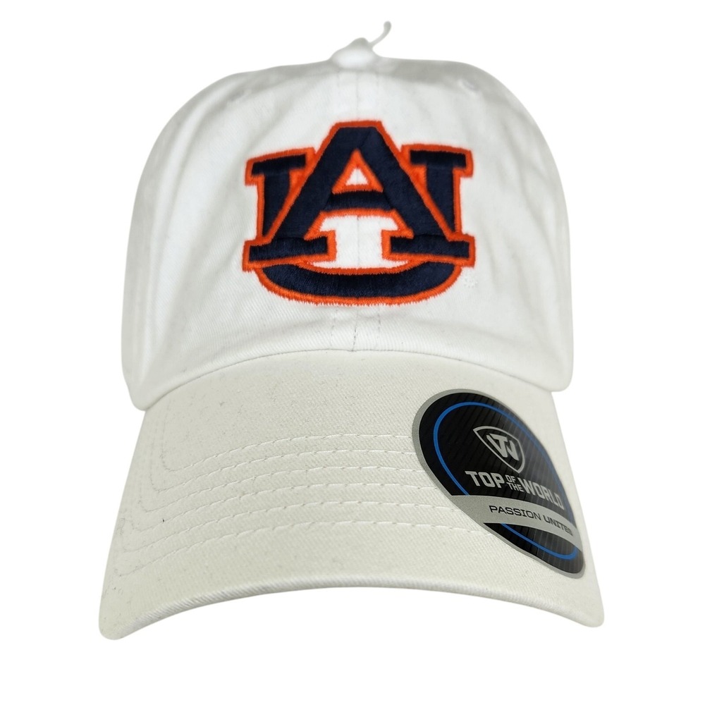 Top of‎ the World Auburn Tigers Hat Mens White Adjustable Cotton Relaxed Fit Cap